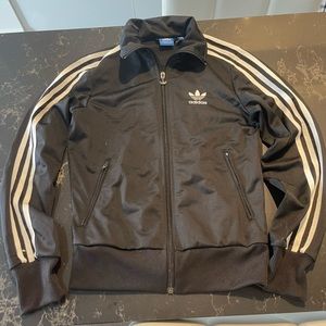 Adidas black 3-stripe track suit track jacket